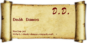 Deák Damos névjegykártya